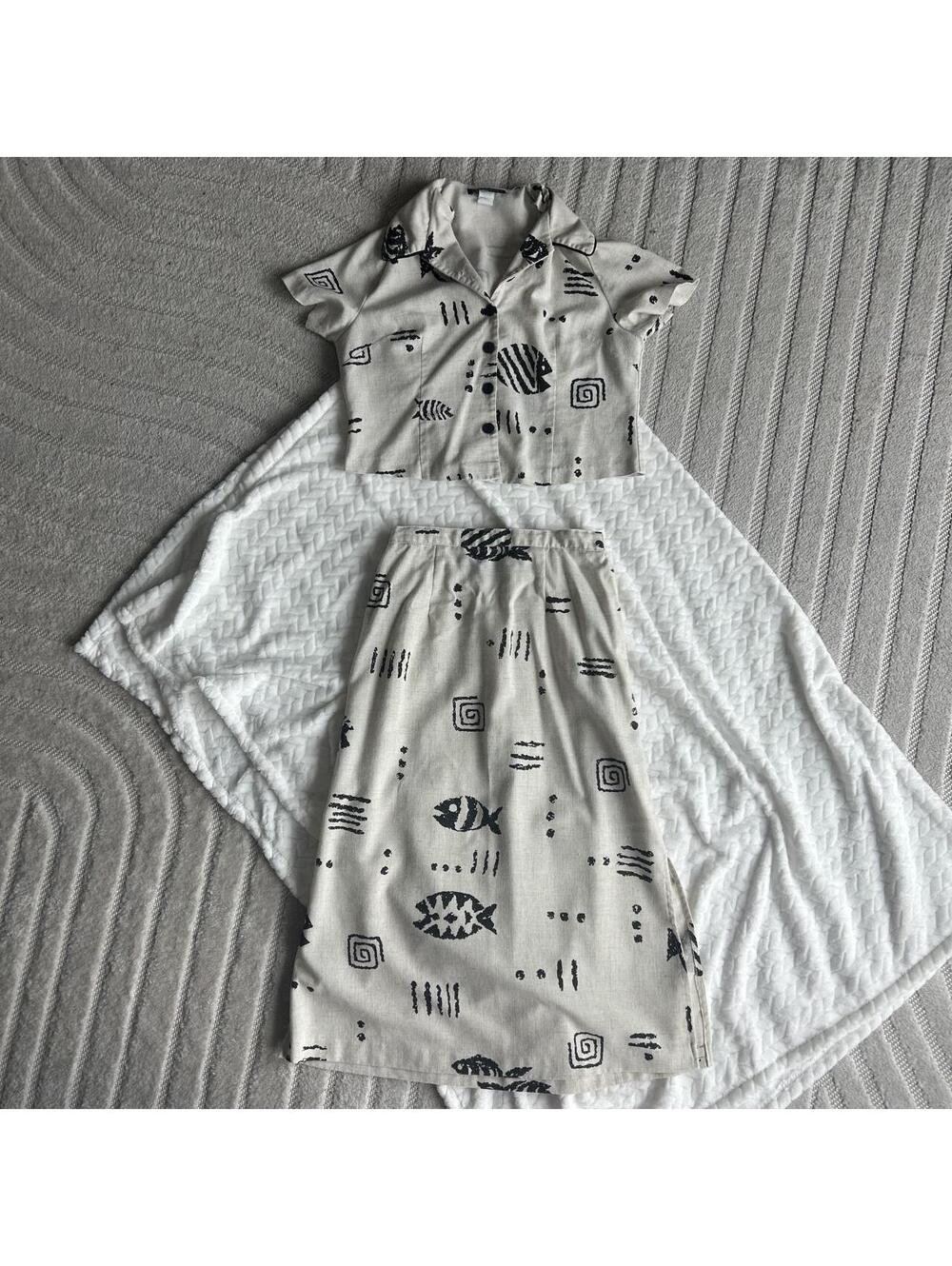 Women's Grey and White Suit